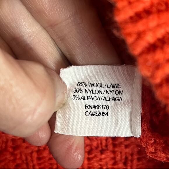Anthropologie Guinevere Purl Wise Sweater Women Medium Wool Pumpkin Spice Orange - Picture 8 of 13